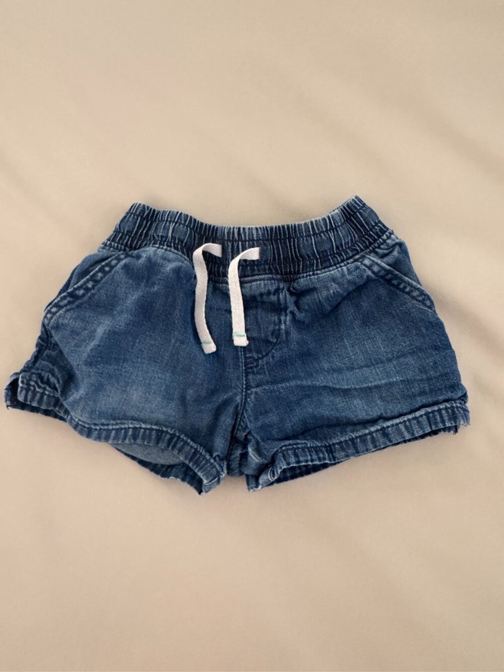 Cat & Jack Toddler Boys Girls Denim Shorts Blue Jean XS 4/5 Elastic Waist